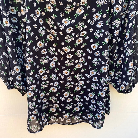 Princess Polly Womens Size 0 Delaney floral black mini dress balloon sleeves - Picture 11 of 11